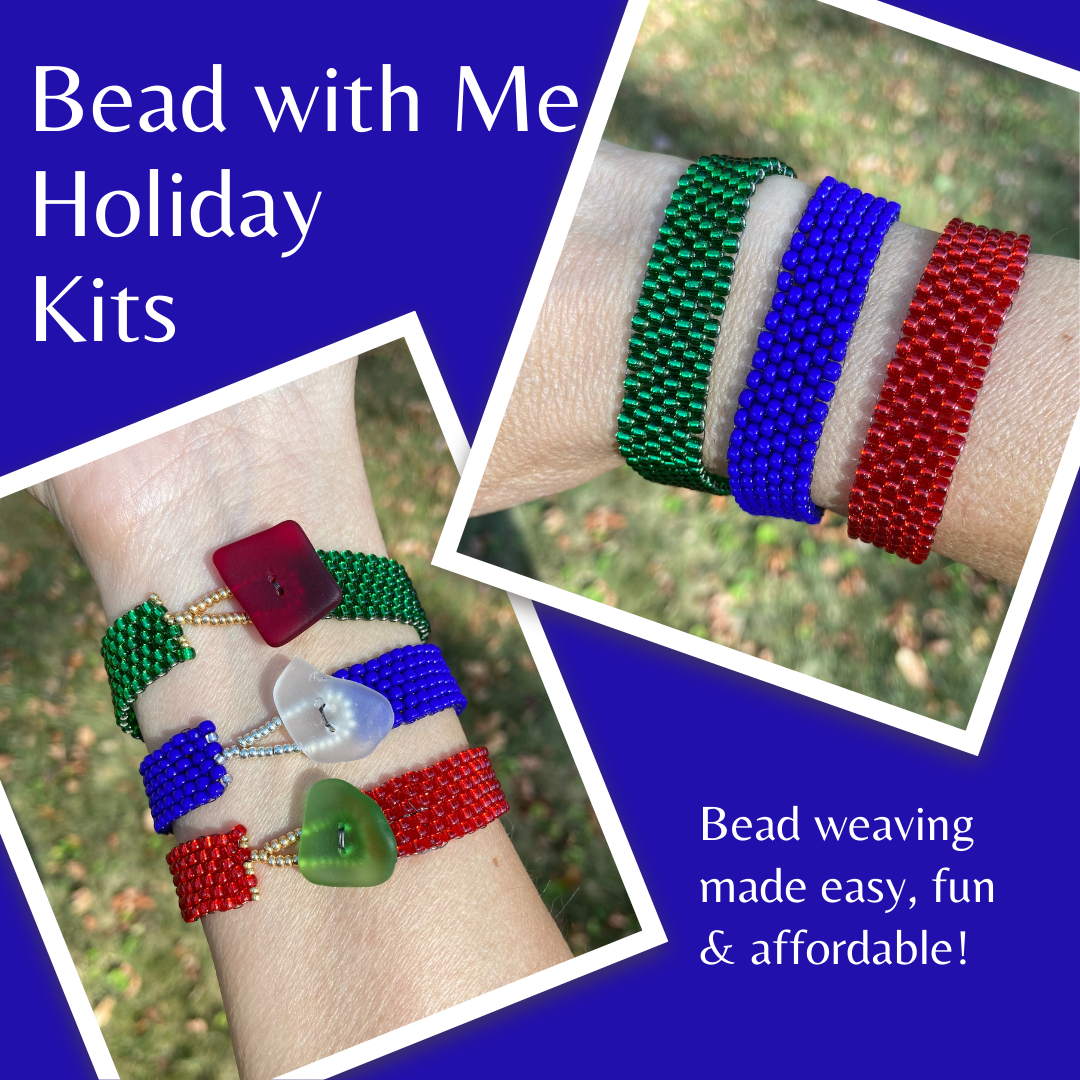 Bead with Me Holiday Bracelet Kit with Bead Weaving Tutorial