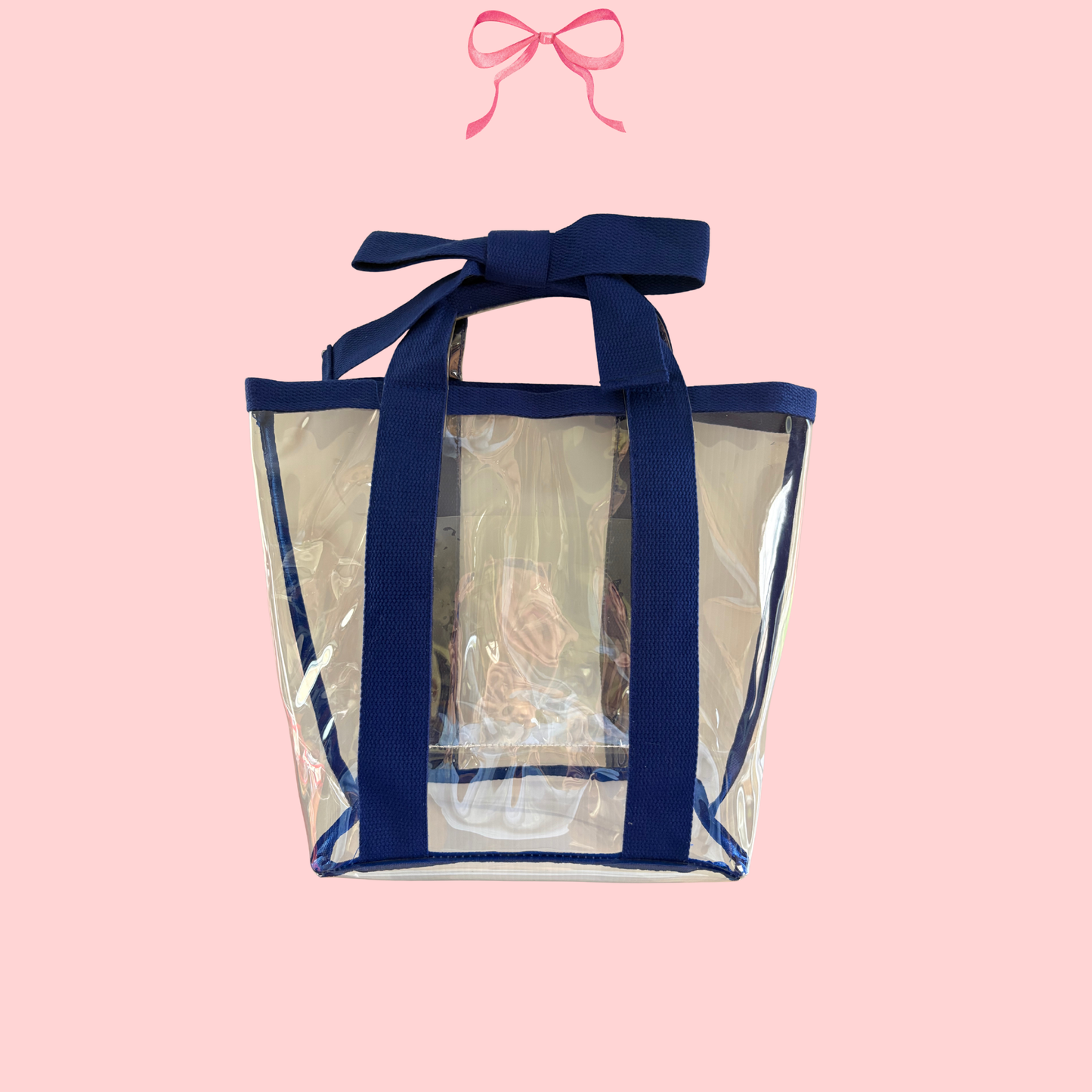 Bow Bag with Clear Pocket for Needlepoint