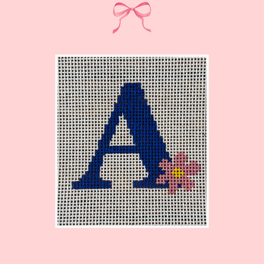 Floral Monogram on 13 Mesh