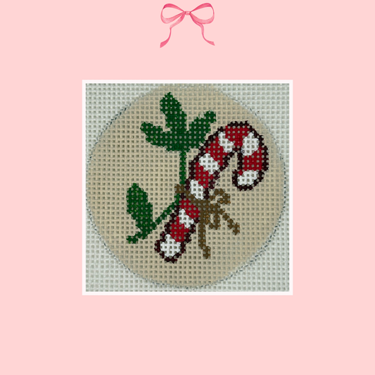 Vintage Candy Cane on 18 Mesh