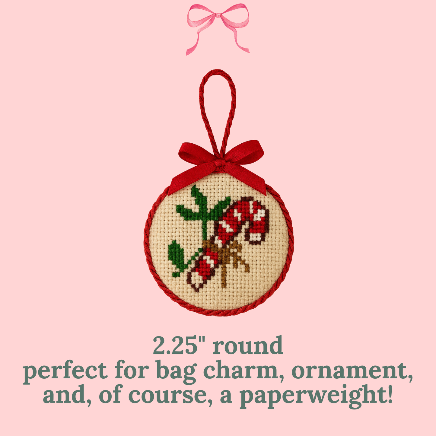 Candy Cane, Vintage Style on 18 Mesh