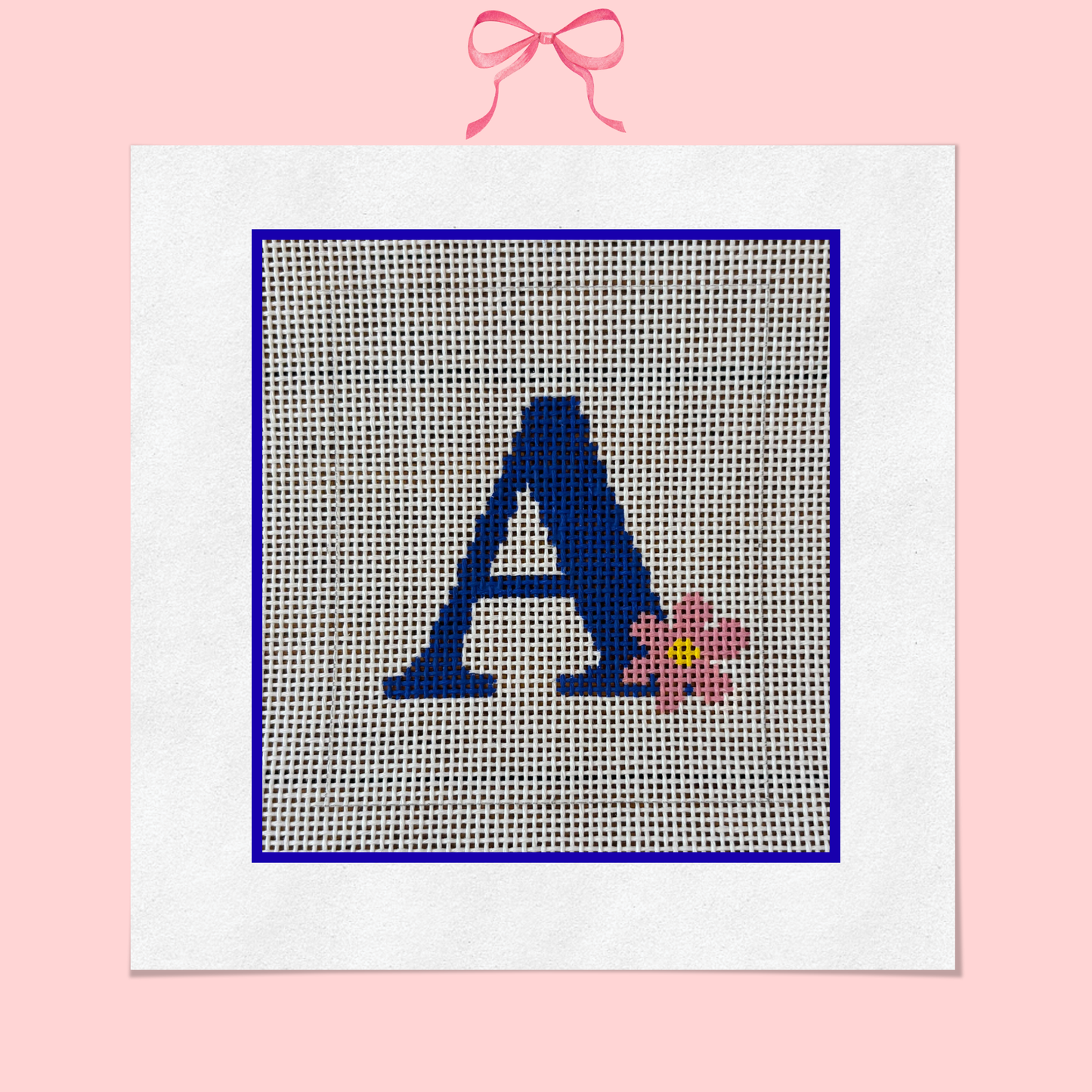 Floral Monogram on 13 Mesh