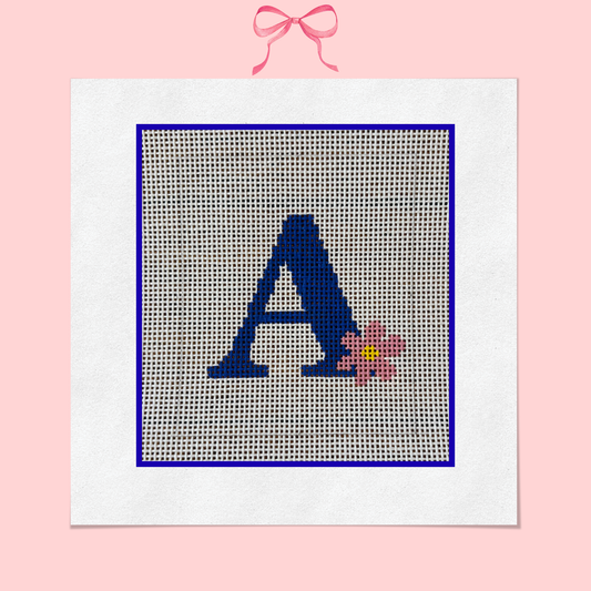 Floral Monogram on 13 Mesh