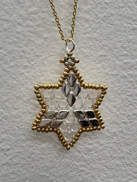 Handwoven Beaded  Star of David Necklaces