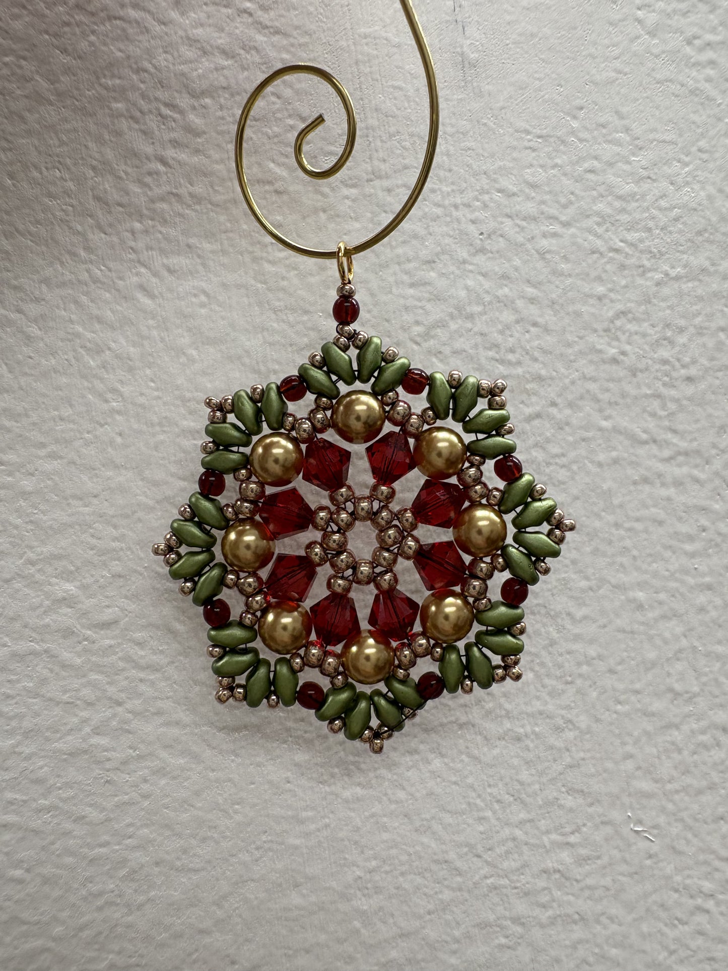 Beaded Ornaments or Pendants, handwoven with glass beads