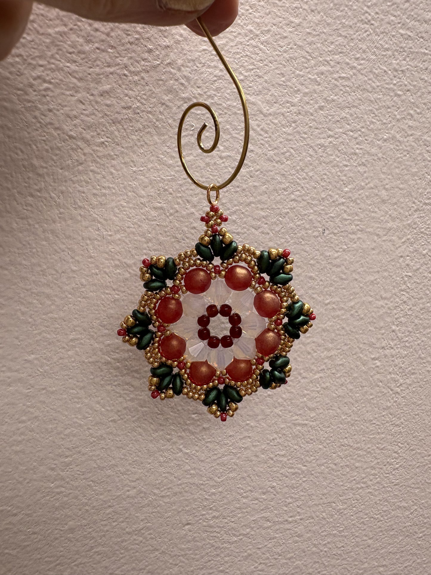 Beaded Ornaments or Pendants, handwoven with glass beads