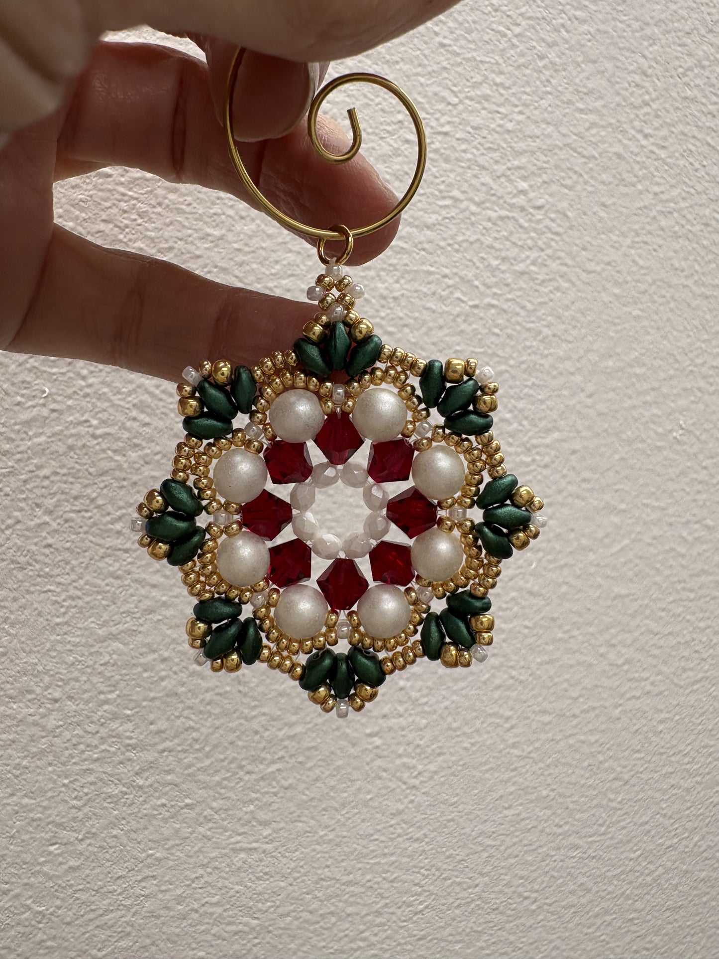 Beaded Ornaments or Pendants, handwoven with glass beads