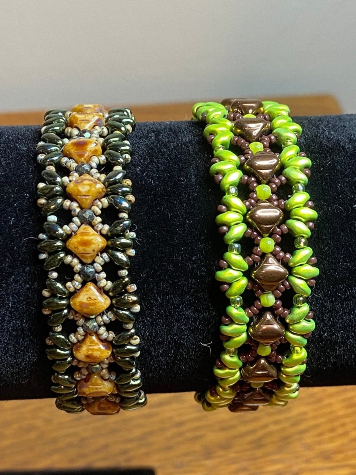 Beautiful "Mini Bridges" Bracelet with Handwoven Glass Beads