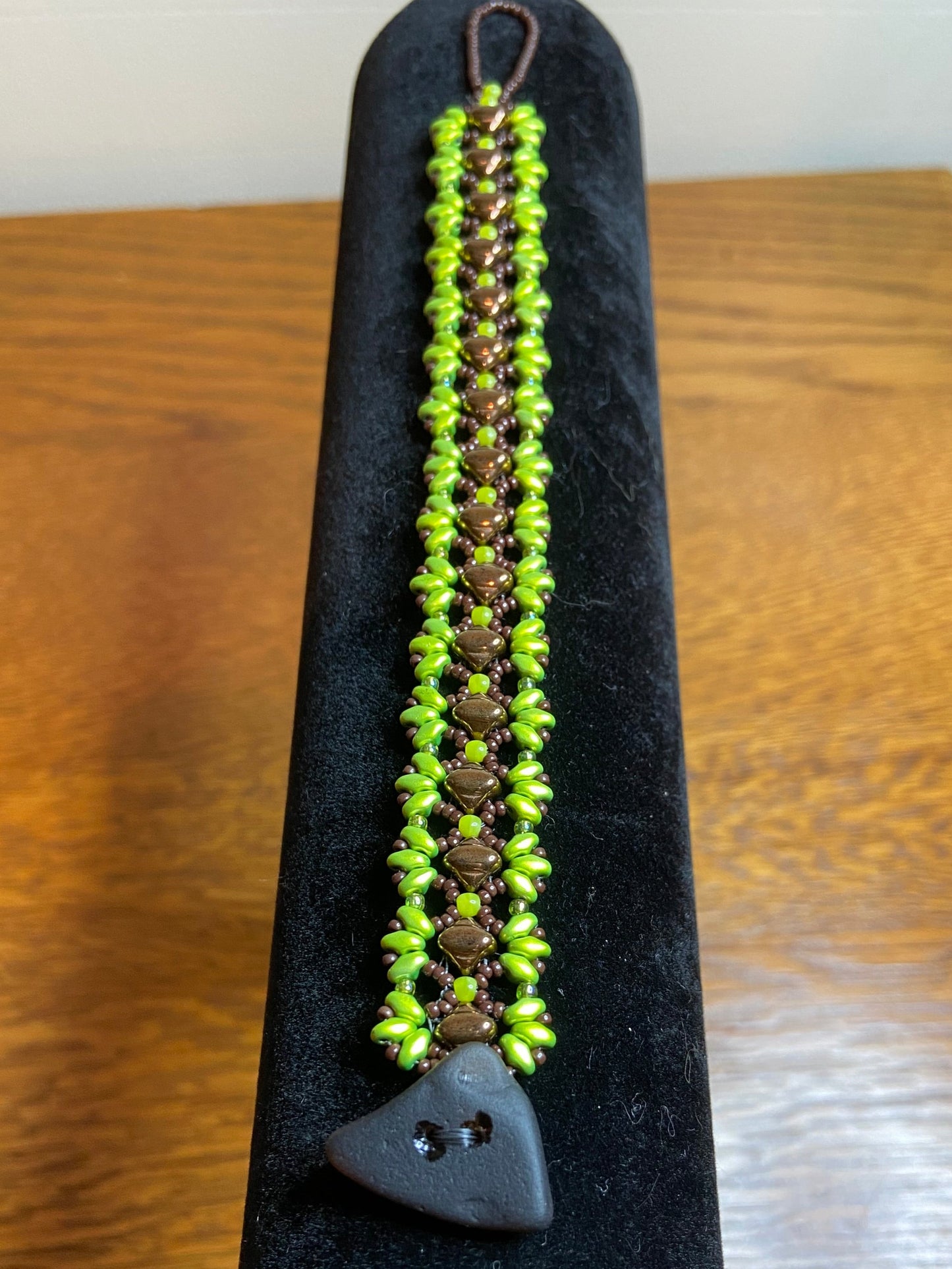 Beautiful "Mini Bridges" Bracelet with Handwoven Glass Beads