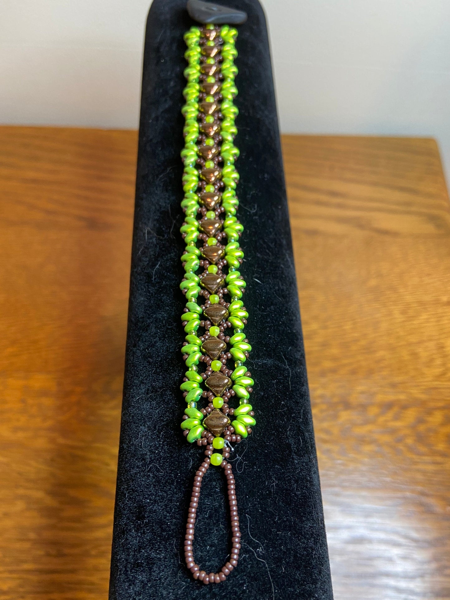 Beautiful "Mini Bridges" Bracelet with Handwoven Glass Beads