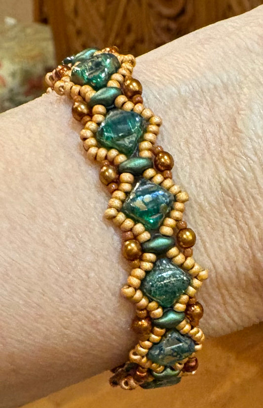 Sophia Bracelet, Handwoven with glass beads