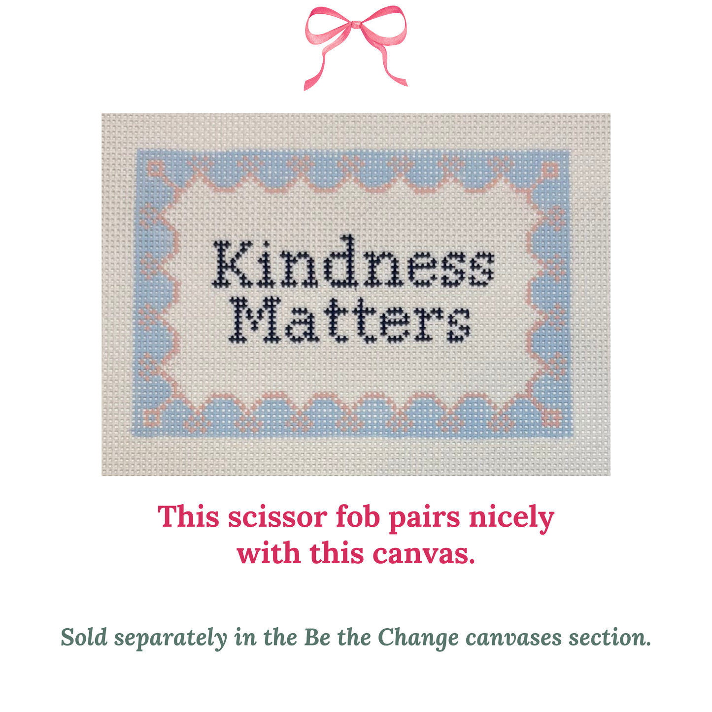 Kindness Matters Scissor Fob with Snips (Blue & Pink)