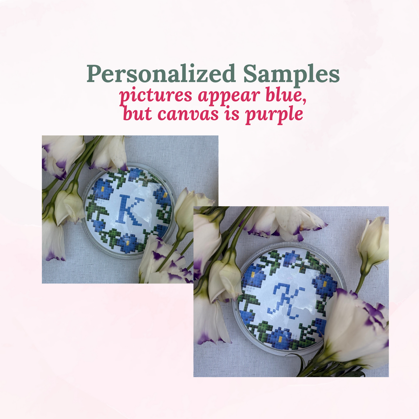 Pansies Wreath on 18 Mesh