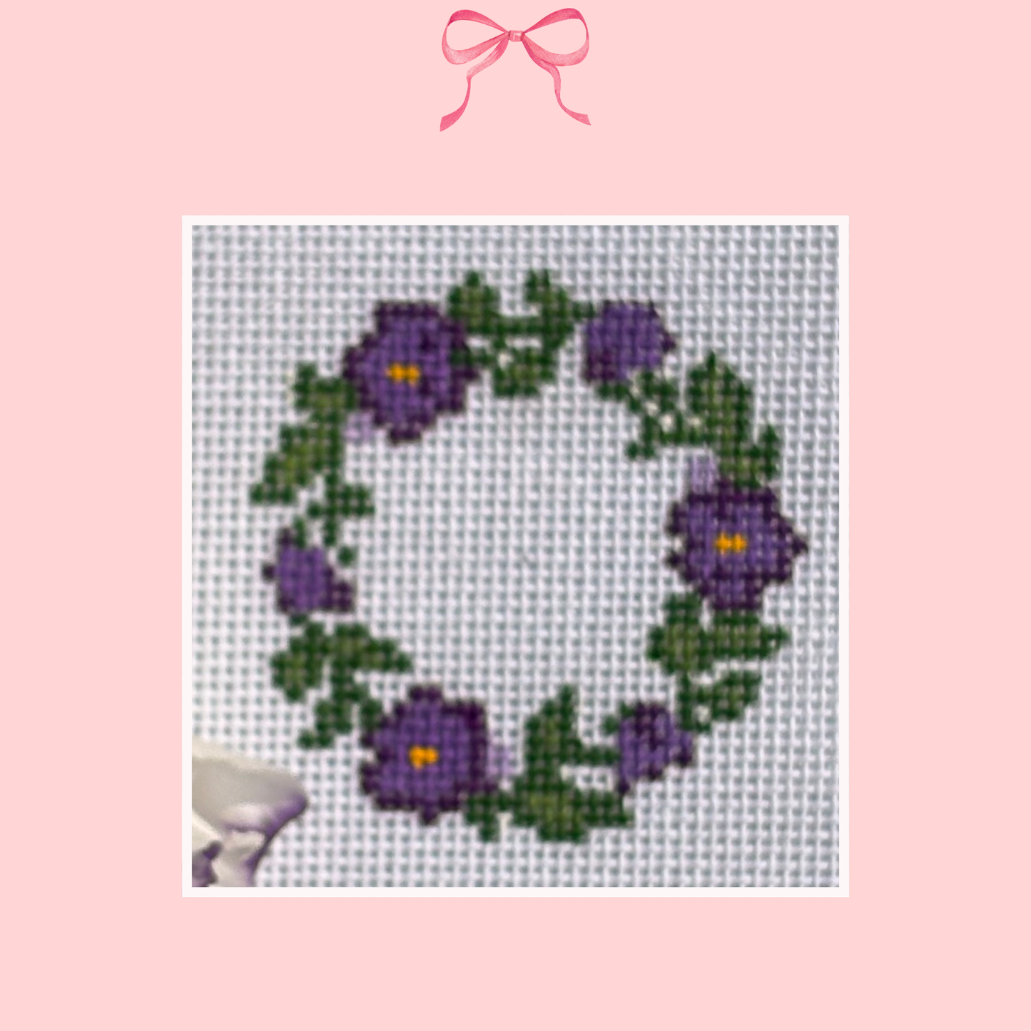 Pansies Wreath on 18 Mesh