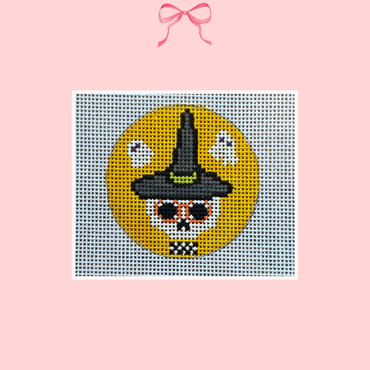 Halloween Skull on 18 Mesh (Perfectly Imperfect)