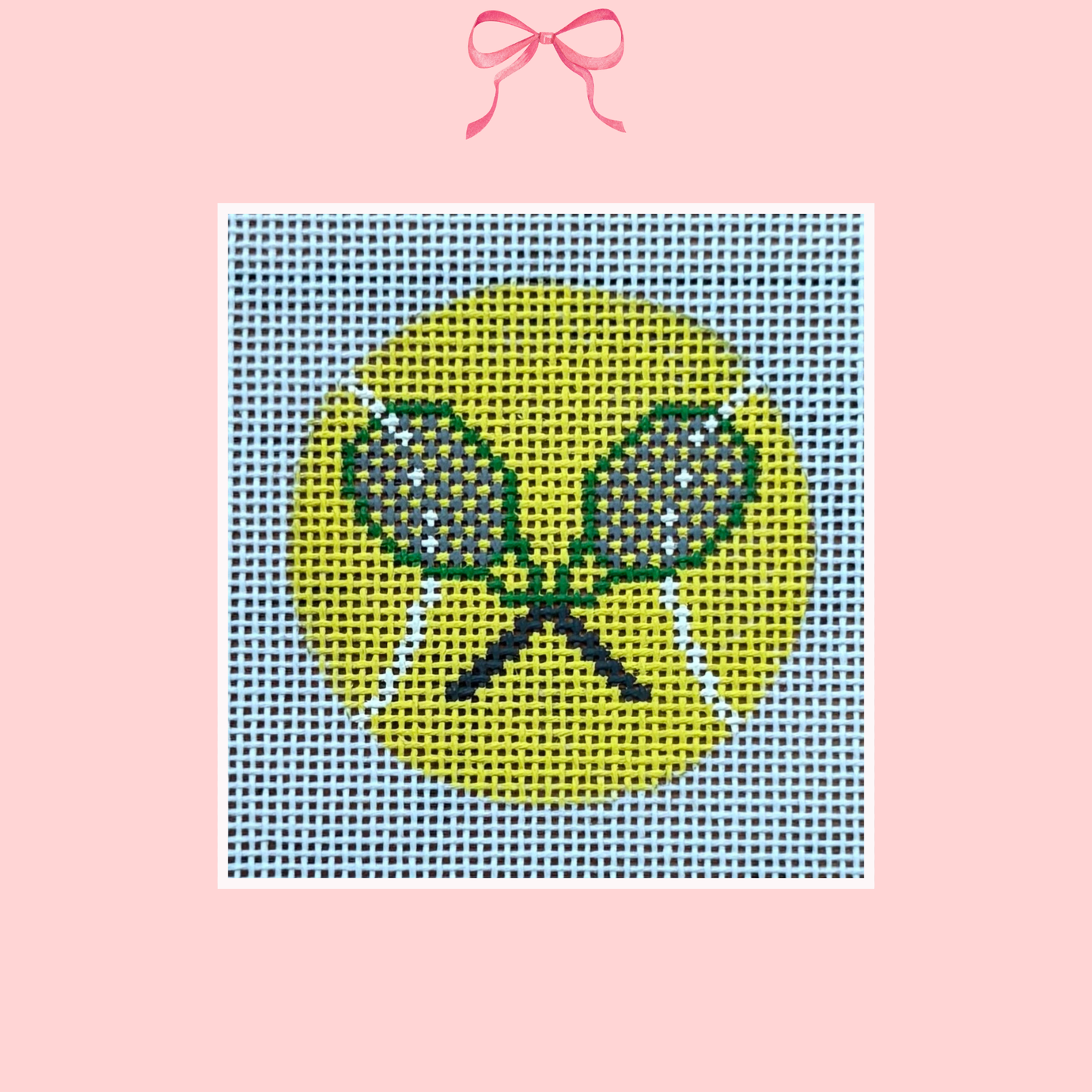 Tennis Ball with Rackets on 18 Mesh (Perfectly Imperfect)
