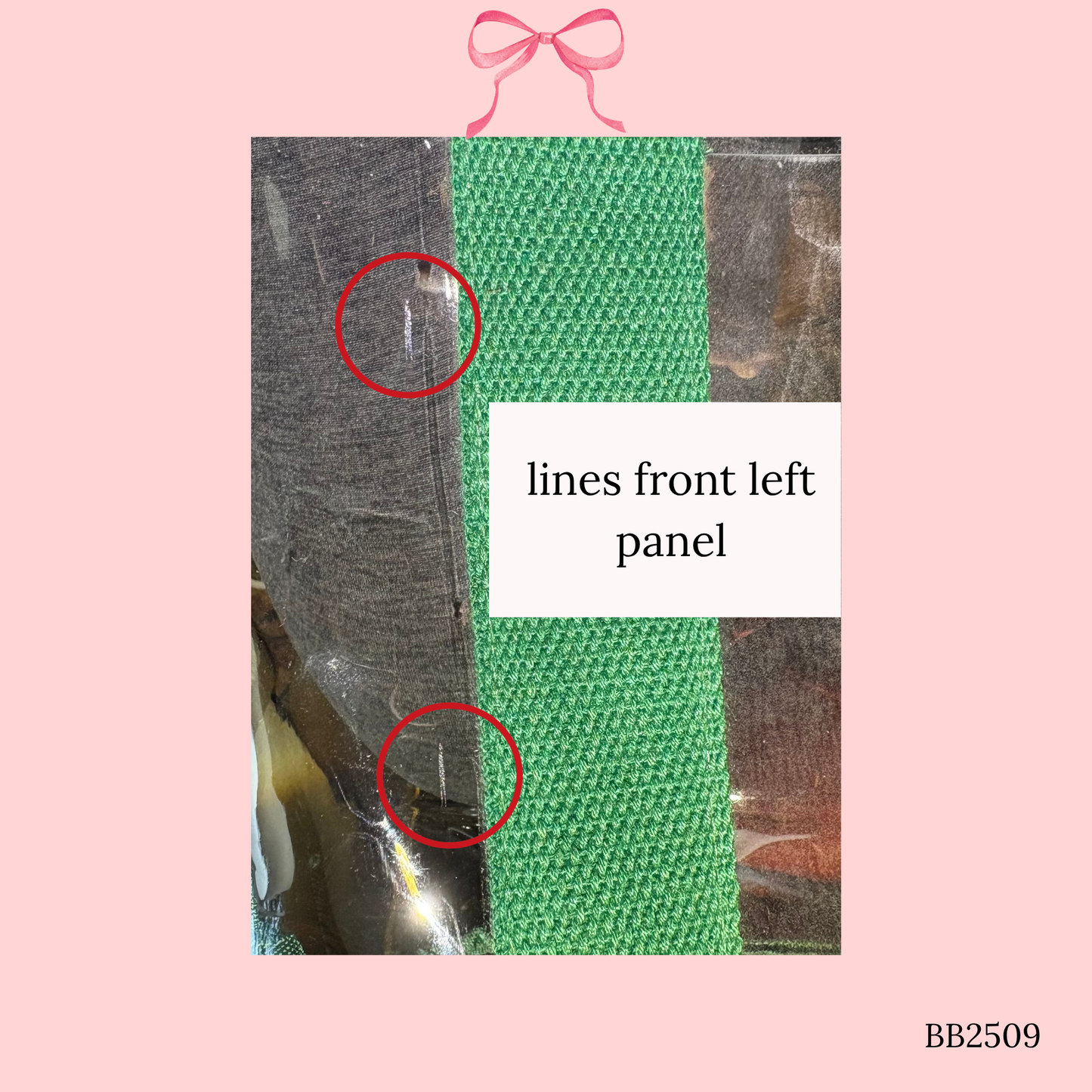 Bow Bag with Clear Pocket for Needlepoint Green ~ (Perfectly Imperfect)