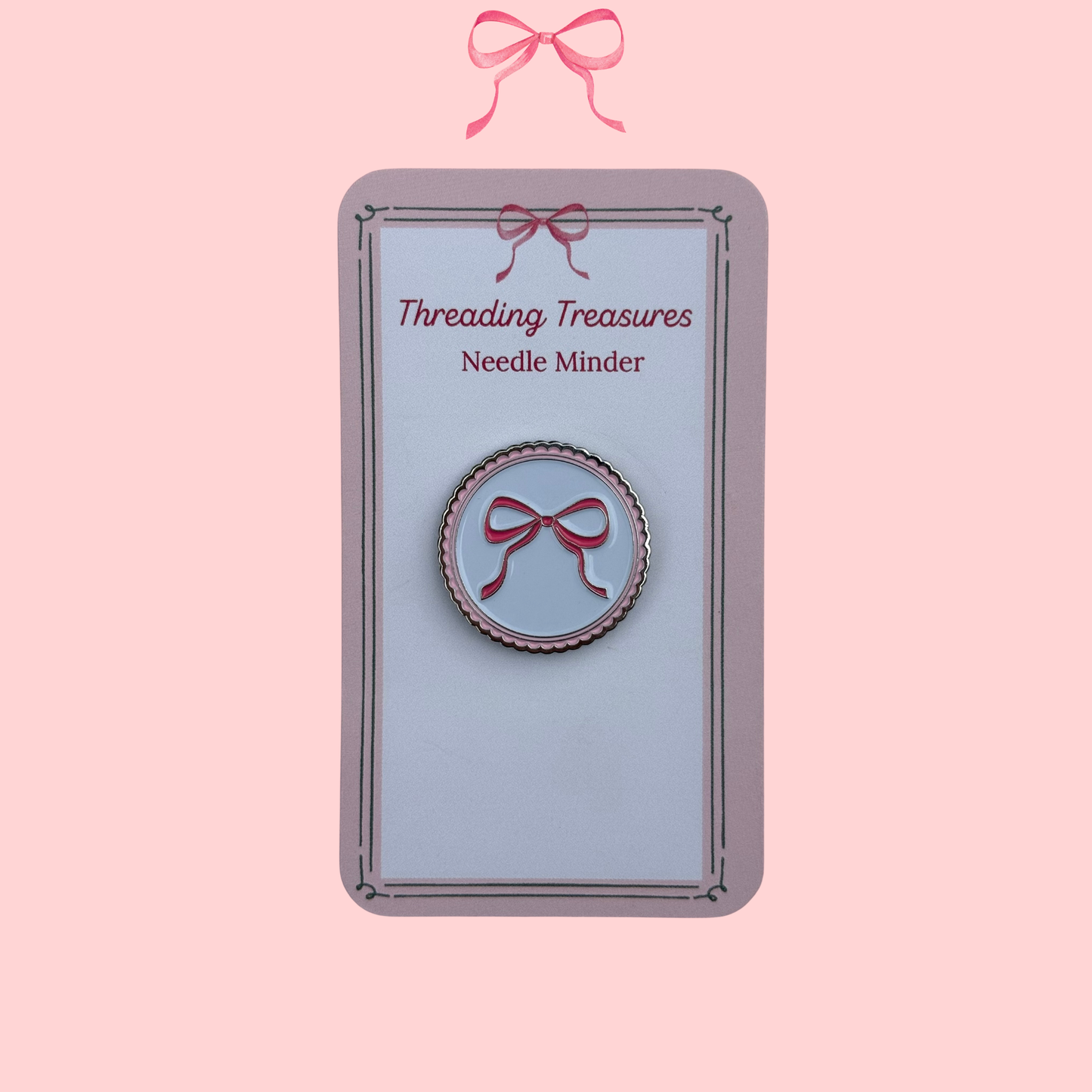 Pink Bow Needle Minder