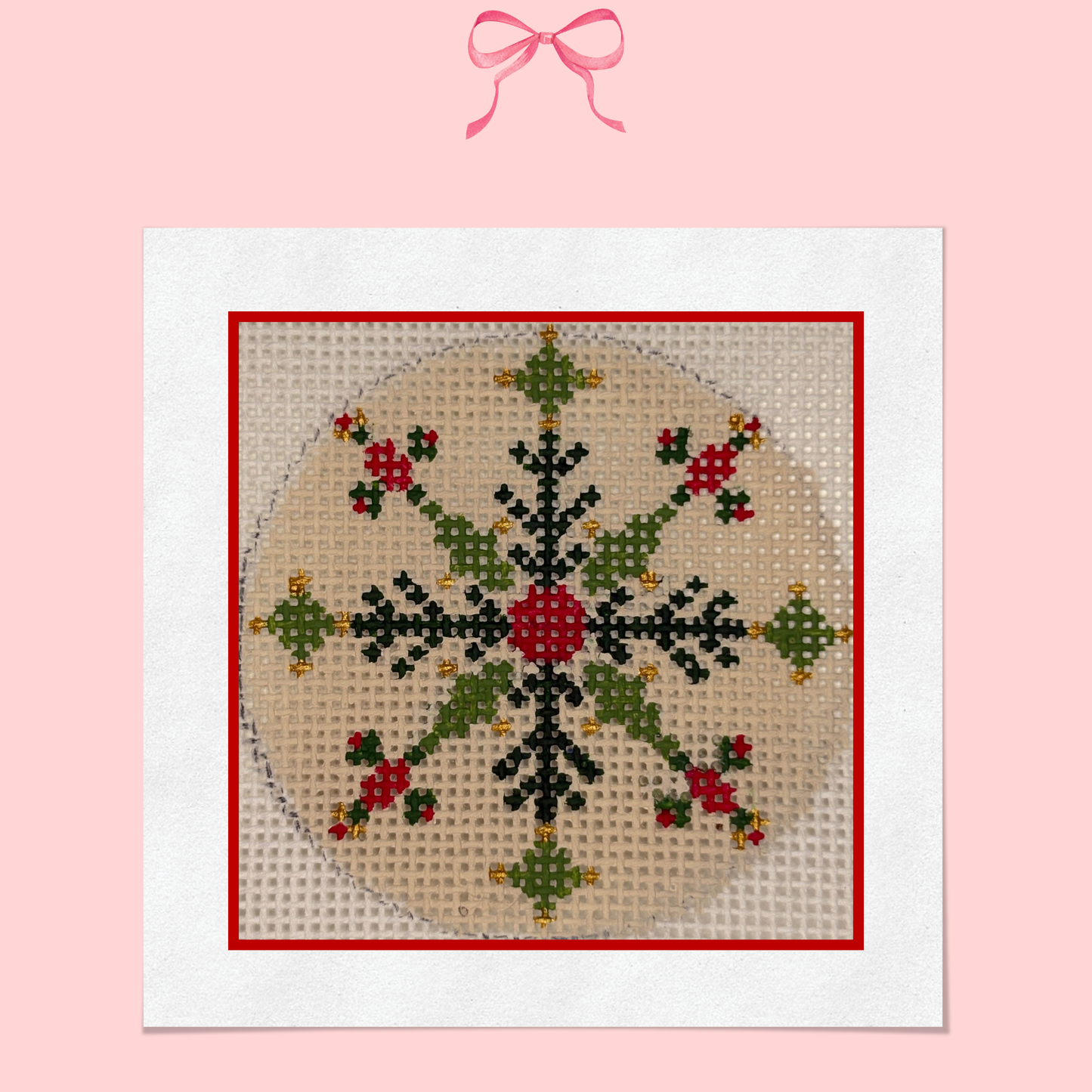 Snowflake, Vintage Style on 18 Mesh