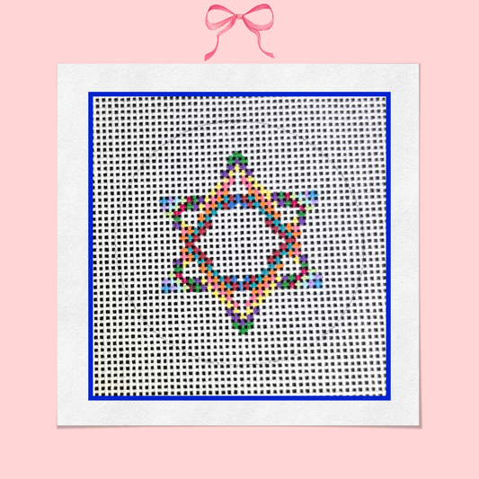 Colorful Star of David on 18 Mesh