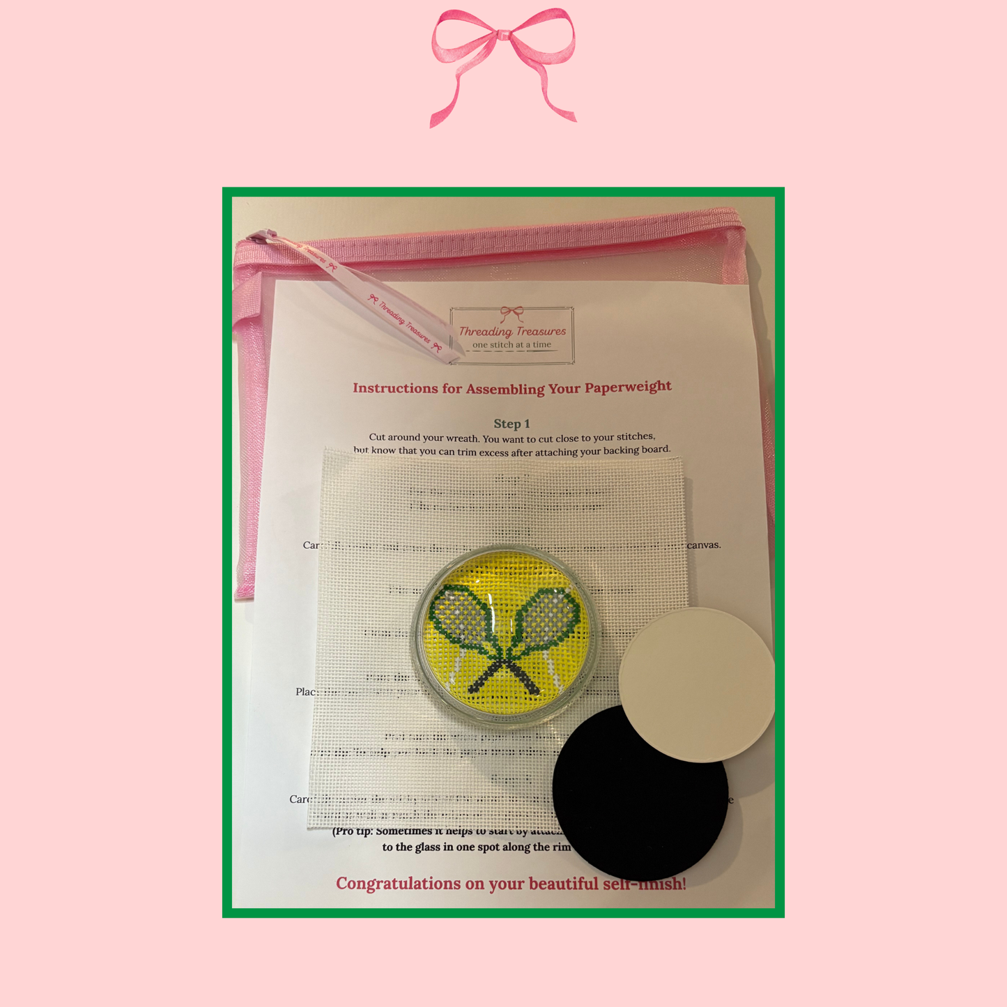 Tennis Ball with Rackets on 18 Mesh