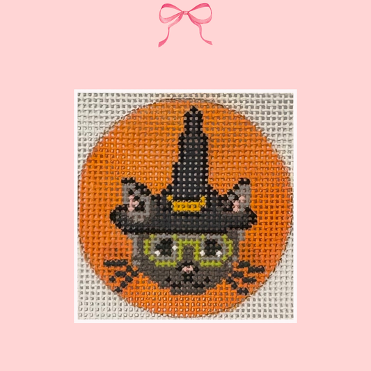 Halloween Cat on 18 Mesh