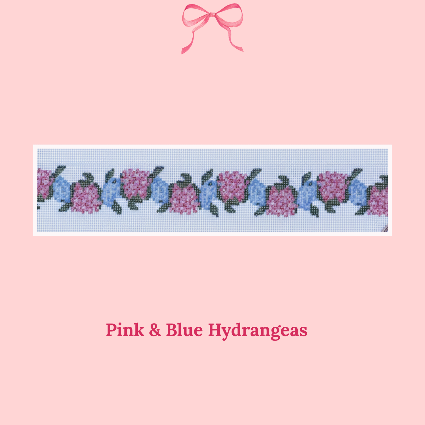 Hydrangea Key Fob on 18 Mesh