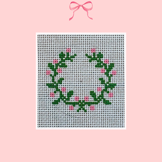Floral Wreath on 18 Mesh (Perfectly Imperfect)