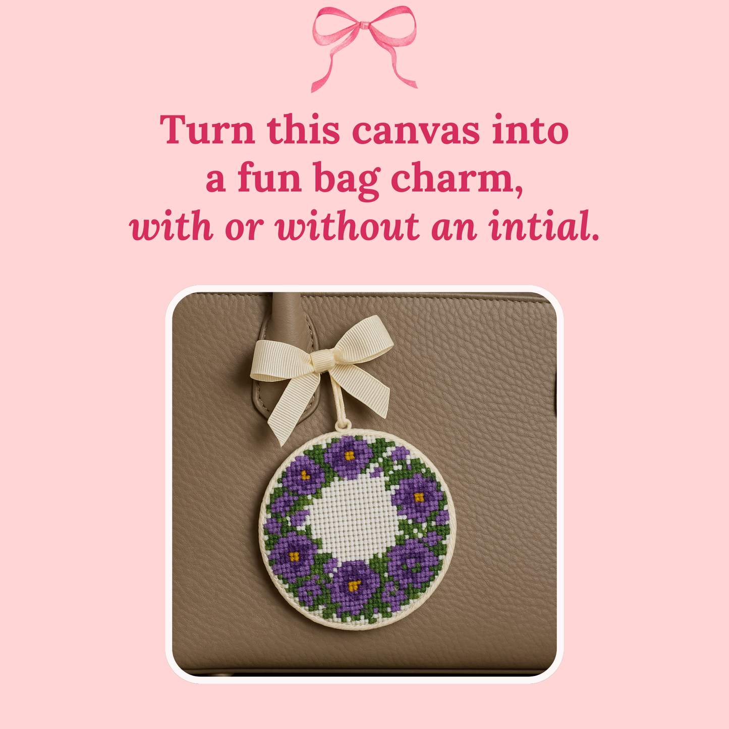 Pansies Wreath on 18 Mesh