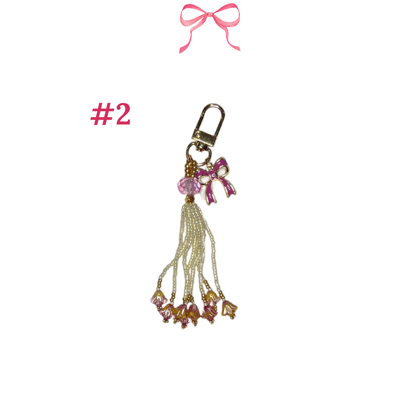 Pink Bow Scissor Fobs