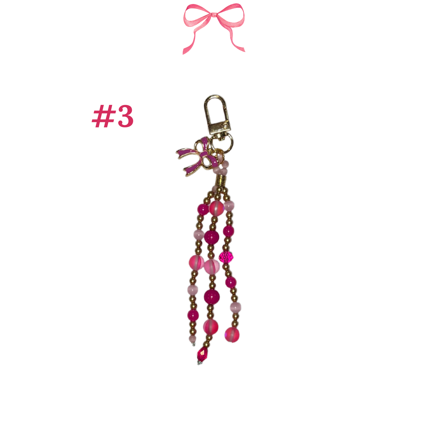 Pink Bow Scissor Fobs