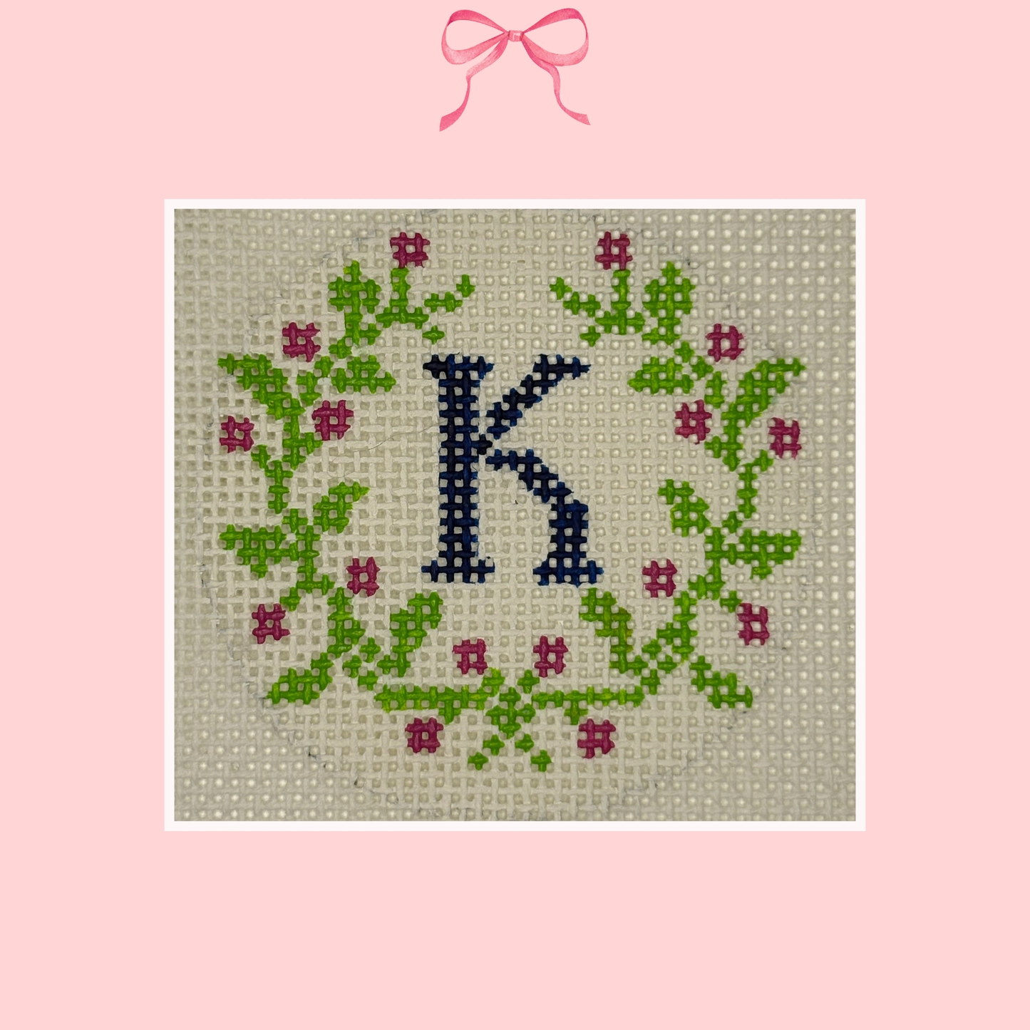 Floral Wreath on 18 Mesh