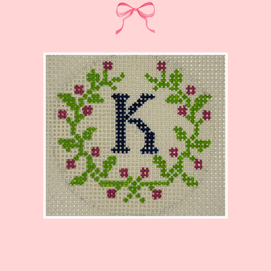 Floral Wreath on 18 Mesh